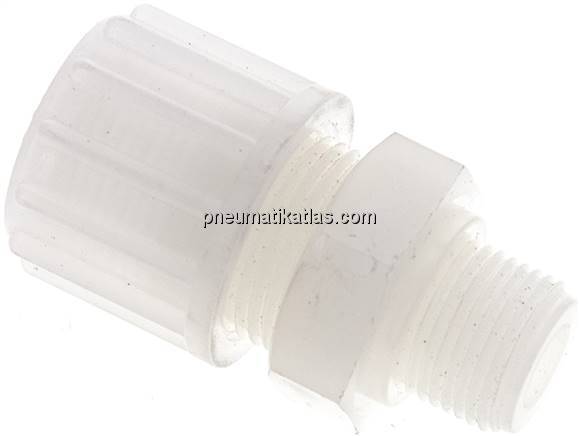 Gerade Verschraubung G 3/8"-16x10mm, PVDF