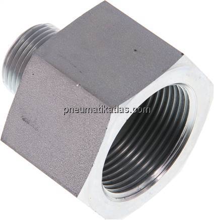 Hydraulik-Reduzierung G 3/4"(AG)-G 1-1/4"(IG), Stahl verzinkt, Elastomerdichtung