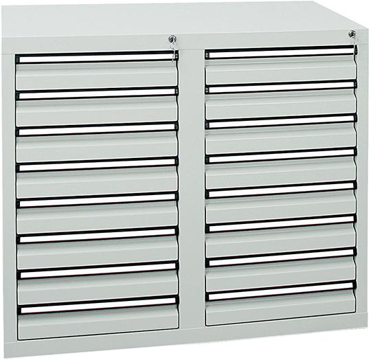 Schubladenschrank 16 SLR 900x1000x500 mm grau stumpf