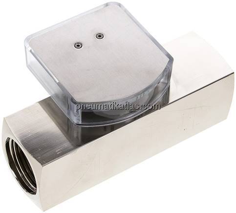 Durchflussmesser G 1" (IG), 35 - 110 l/min, Messing vernickelt