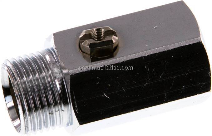 Messing-Minikugelhahn G 3/8" Innengewinde / Außengewinde, PN 15