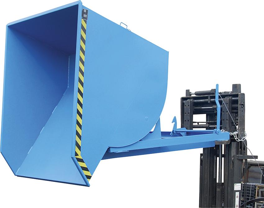 Kippbehälter BKM 1500 l B1560xT1760xH1270 mm RAL5012 Tragkraft 3000kg mit Abrollsystem