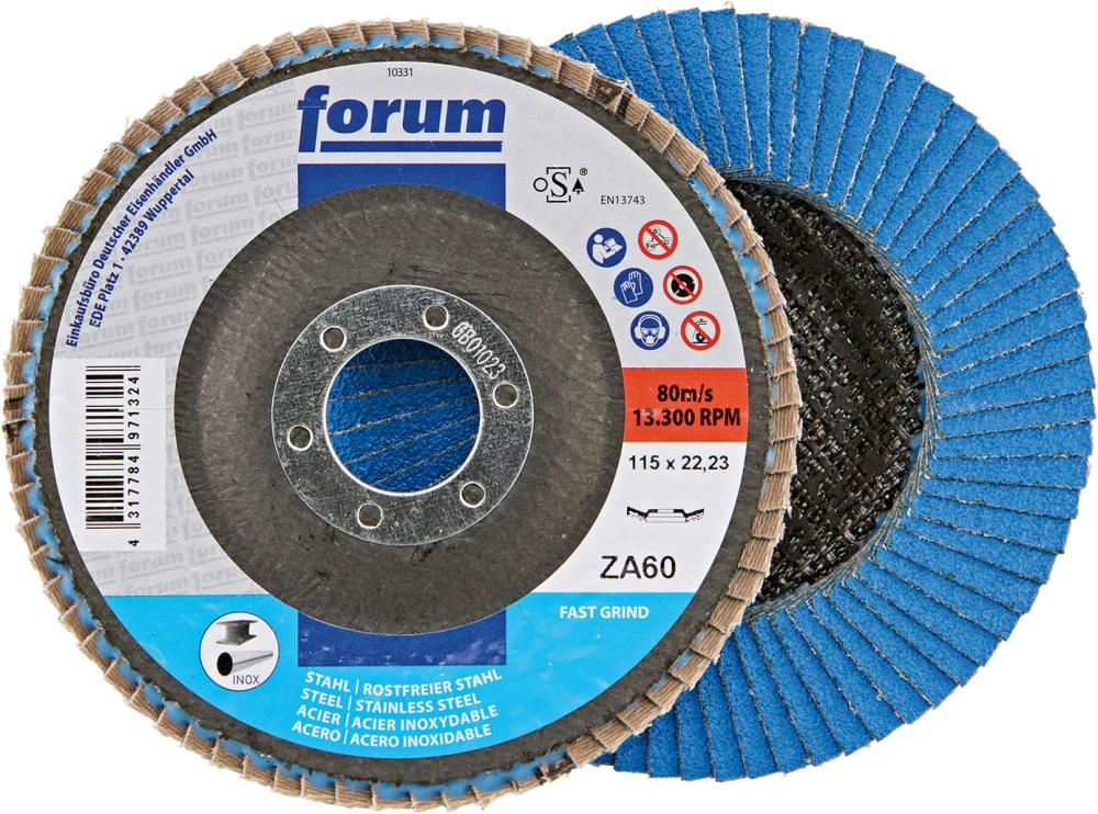 Fächerschleifscheibe 115mm, gewölbt, ZK 60 FORUM