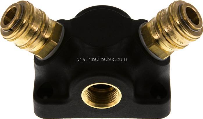 Wanddose mit G 1/2" (IG) und 2 Standard-Kupplungsdosen NW7,2