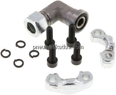 Winkel-Flanschverschraubung 1/2"-SAE (3000 PSI), 15 L (M22x1,5)