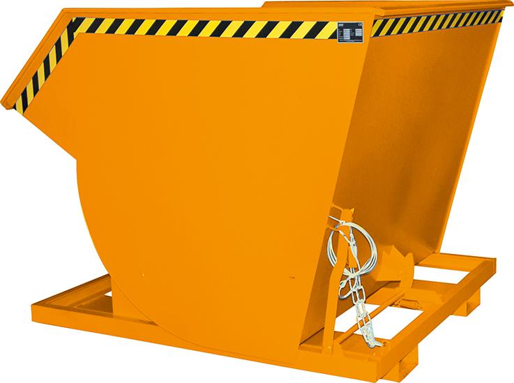Kippbehälter BKM 2000 l B1560xT1810xH1480 mm RAL2000 Tragkraft 3000kg mit Abrollsystem