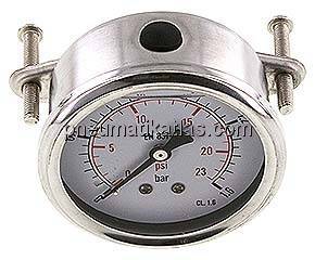 Glycerin-Einbaumanometer, 3kt-Frontring, 63mm, 0 - 1,6 bar