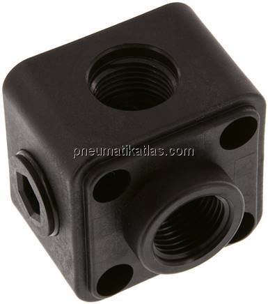 Wanddose (Verteiler) 2x G 1/2"(+3x G 1/2"), Kunststoff