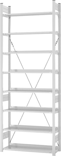 Grundregal zerlegt HKG 27310 EX, 8 Böden 2700x300x1000mm lichtgrau
