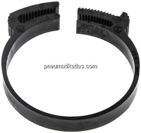 Schnapp-Schlauchschelle, Nylon, 52,7 - 56,4mm