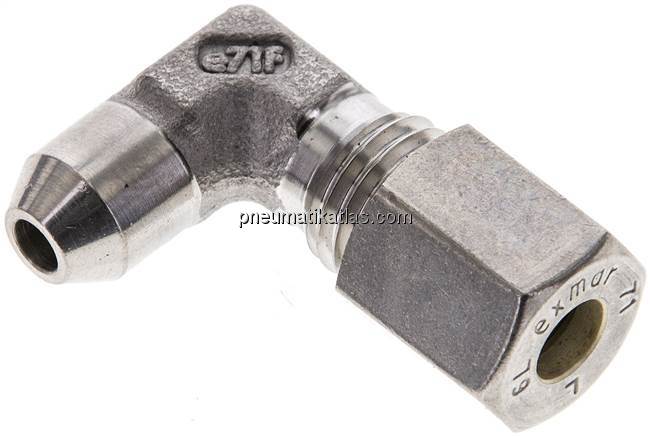 Winkel-Anschweißverschraubung 6 L (M12x1,5), Klemmring 1.4571 (NC)