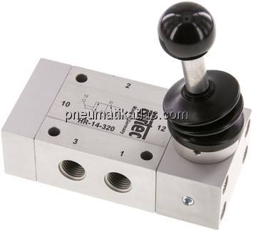 3/2-Wege Handhebelventil, Raste, G 1/4", Standard