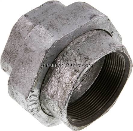 Verschraubung flach dichtend Rp 2-1/2" (IG),Temperguss verzinkt