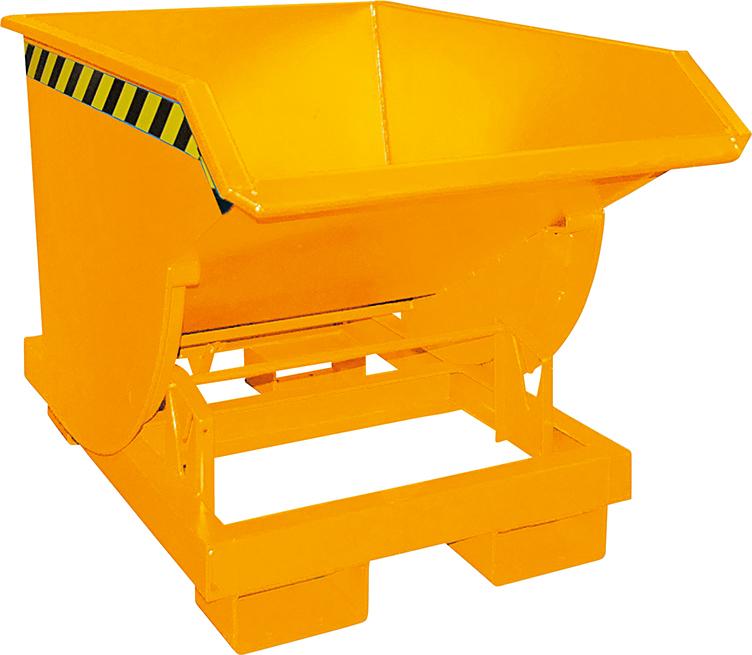 Kippbehälter BKM 500 l B820xT1550xH1045 mm RAL2000 Tragkraft 2500kg mit Abrollsystem