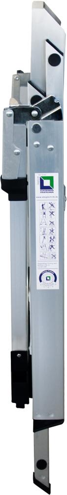 Alu-Klapptreppe 3 Stufen mit Bügel Höhe o. Stufe 0,64 m Arbeitshöhe bis 2,70 m