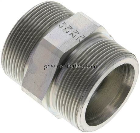 Gerade Schneidringverschraubung 38 S (M52x2), ohne Mutter & Schneidring, Stahl v