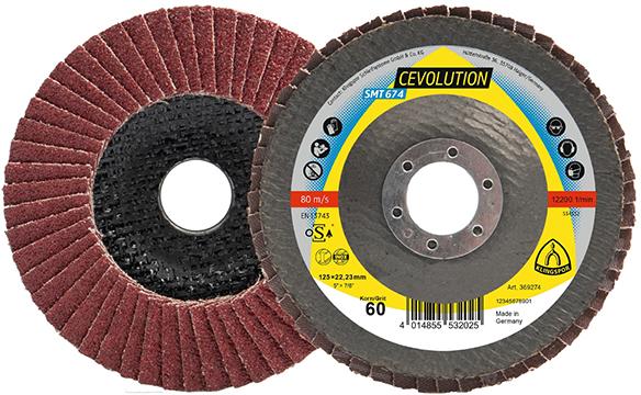 Fächerschleifsch. SMT 674125x22,23mm gewölbt K80 Keramikkorund K80 Klingspor