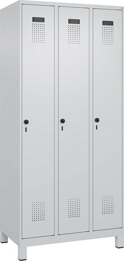 Spind Evolo PLUS 3 Abteile H1950xB900xT500mm RAL7035/RAL7035 /F/7035