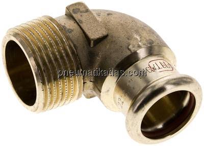 Pressfitting, Winkel, 22mm / R 1" AG, Kupfer / Kupferlegierung