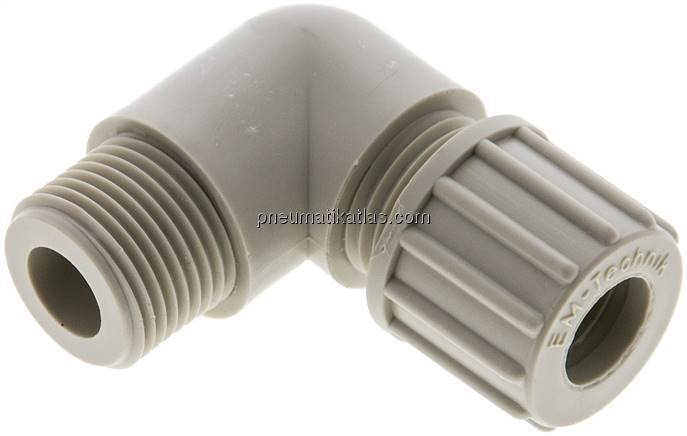 Winkel-Verschraubung G 3/8"-10x8mm, Polypropylen