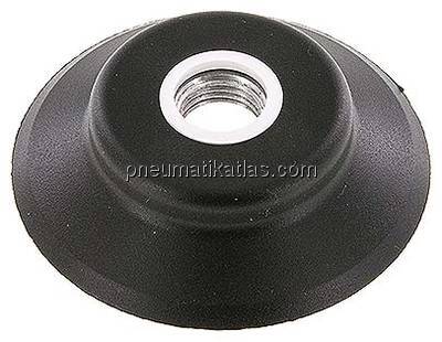 Flachsauger (stabile Lippe), Ø 62x5mm, G 1/4", NBR (55A), schwarz