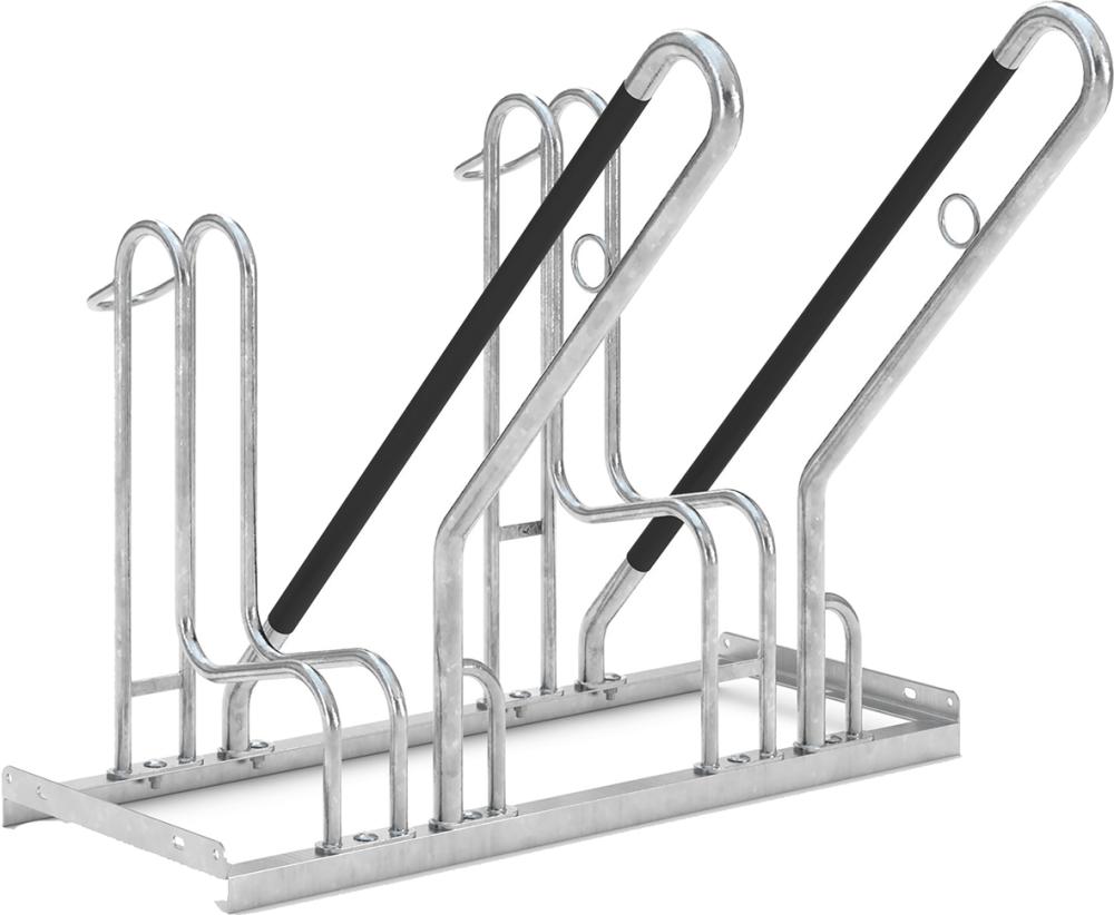 Fahrrad-Anlehnparker einseitig, verzinkt L 1000 mm, 2 Plätze