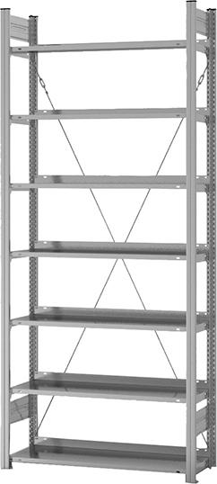 Grundregal zerlegt HZG 23310 EX, 7 Böden 2350x300x1000mm verzinkt