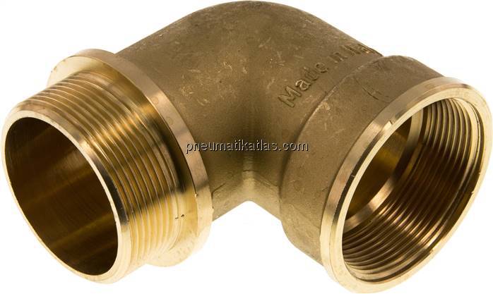 90°-Einschraubwinkel G 2"(IG)-G 2"(AG), Messing