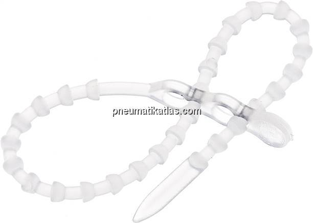 Lösbarer Kabelbinder, 180mm, 2 Befestigungsaugen, natur