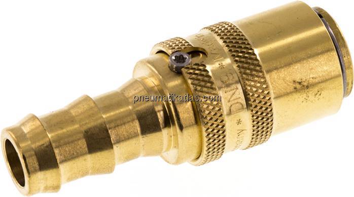 Temperierkupplungsdose (gerade) 13mm Zapfen, 12,7mm Push-Lok