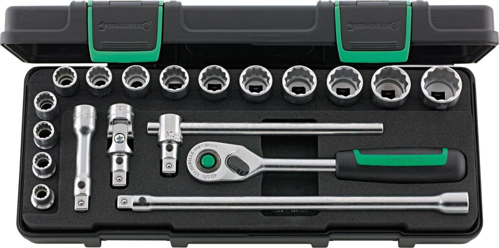 Steckschlüssel-Garnitur 3/8" 45/14/5I QR 19-teilig Stahlwille