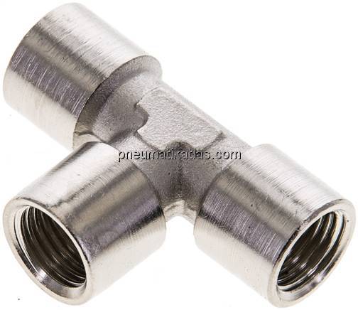 T-Stück G 1/4" (IG), Messing vernickelt