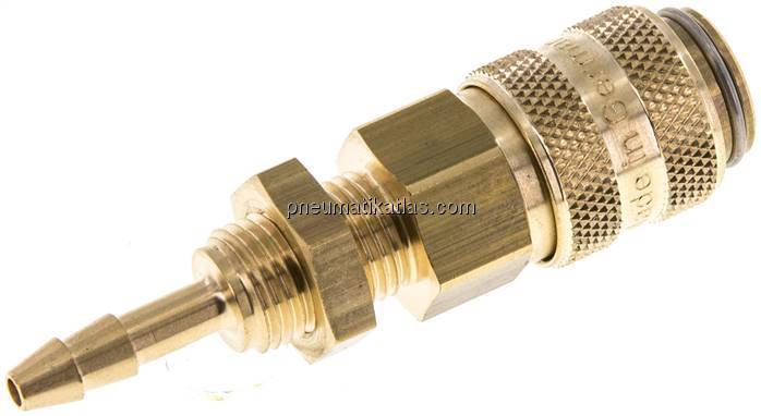 Schott-Kupplungsdose (NW5) 4mm Schlauch, Messing