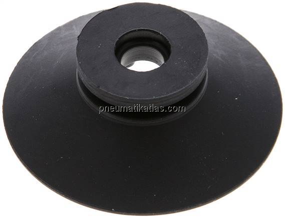 Flachsauger, Stützrippe, P-Serie, Ø 42x2mm, CR (50A), schwarz