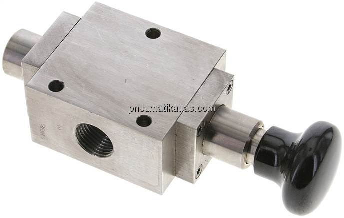 5/2-Wege Tasterventil, G 1/2", Raste