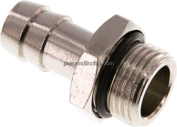 Gewindetülle mit O-Ring G 3/8"-12mm, Messing vernickelt