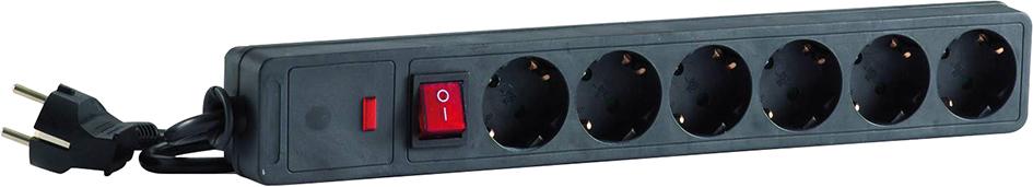 Steckdosenleiste 6-fach H05VV-F3G1,0 1,4m IP20 mit Überspannungsschutz Hedi