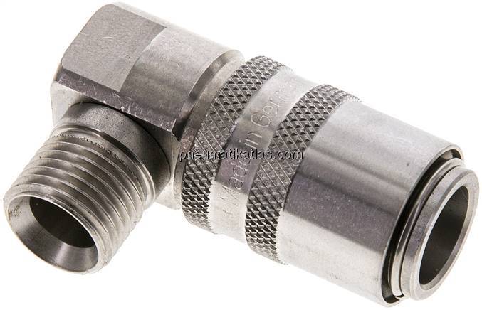 90°-Temperierkupplungsdose 13mm Zapfen,M 16x1,5(AG)