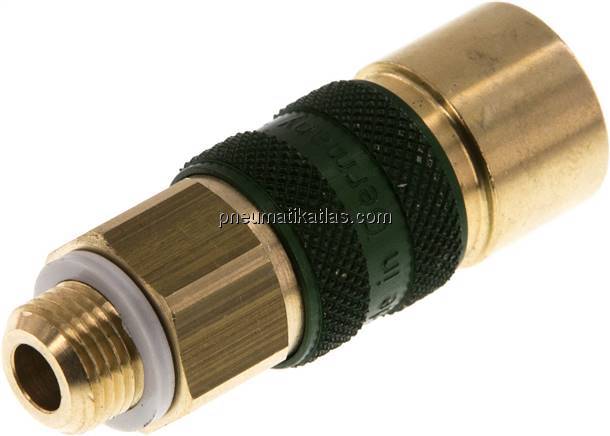 Kupplungsdose (NW5) G 1/8"(AG), grün, Kreis Ø 10,5 mm