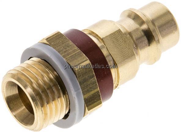 Kupplungsstecker (NW7,2) G 1/4"(AG), braun, Dreieck 12,5 mm