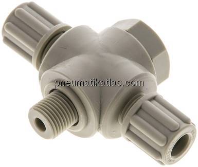 T-Verschraubung G 1/8"-6x4mm, Polypropylen, Hohlschraube