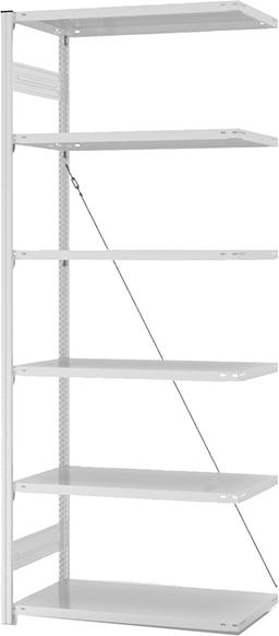 Anbauregal, 6 BD 2500x500x1000, hellgrau