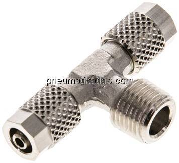 T-Verschraubung R 1/8"-5x3mm, Messing vernickelt