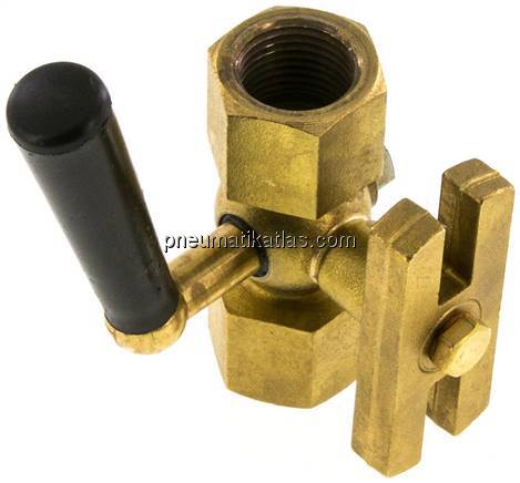 Manometer-Absperrhahn G 1/2" Muffe - Muffe, Messing