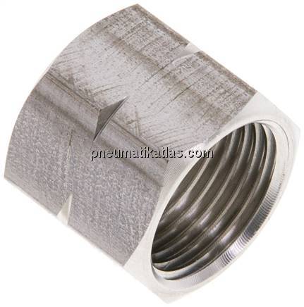 Überwurfmutter 1.4571, G 3/8" LH, 4 / 6 / 9 mm