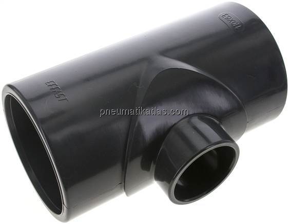 Klebemuffen-T-Stück, reduziert, PVC-U, 110x63x110mm