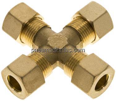 Kreuz-Klemmringverschraubung 12 (M18x1,5)mm, Messing