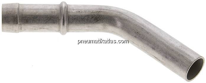 45°-Schlauchnippel Rohr 15, Schl. 14 - 15mm, 1.4301