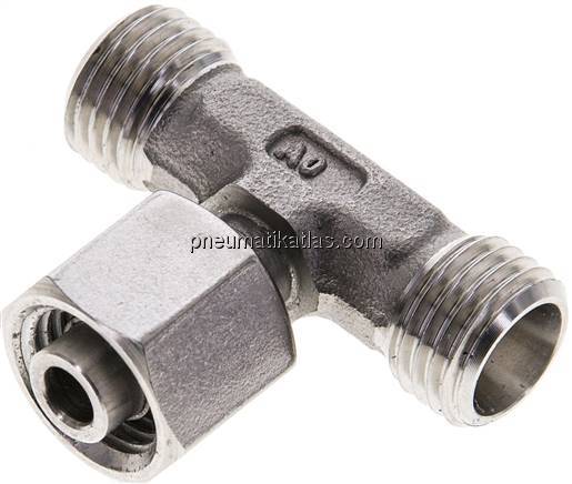 Einstellb. T-Schneidringverschraubung 8 L (M14x1,5), ohne Mutter & Schneidring, 