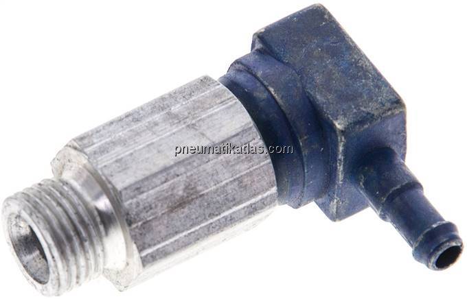 Winkel-Steckanschluss, lang G 1/8"-4mm innen, Aluminium